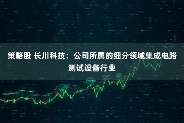 策略股 长川科技：公司所属的细分领域集成电路测试设备行业